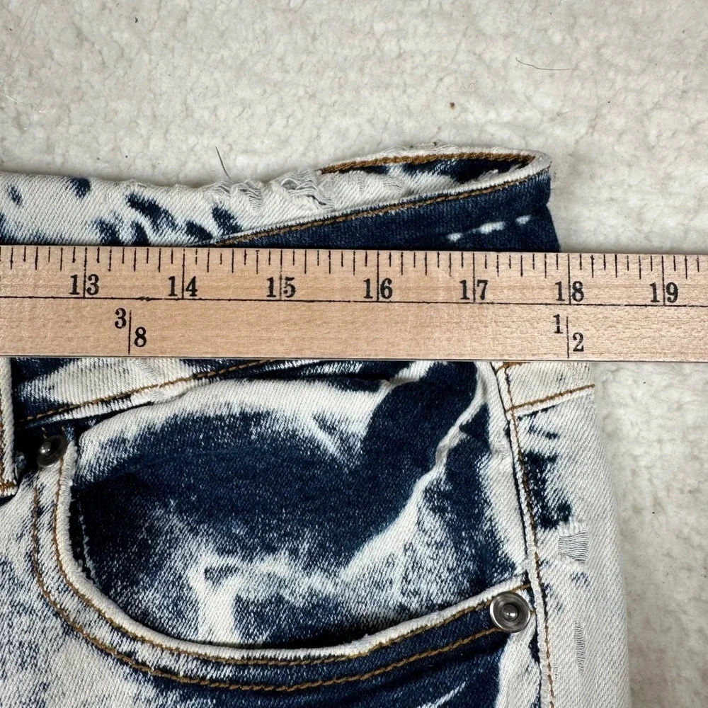 CJ Black Skinny Flex Jeans Mens Acid Wash Distressed Raw Hem 34x32 Grunge Punk